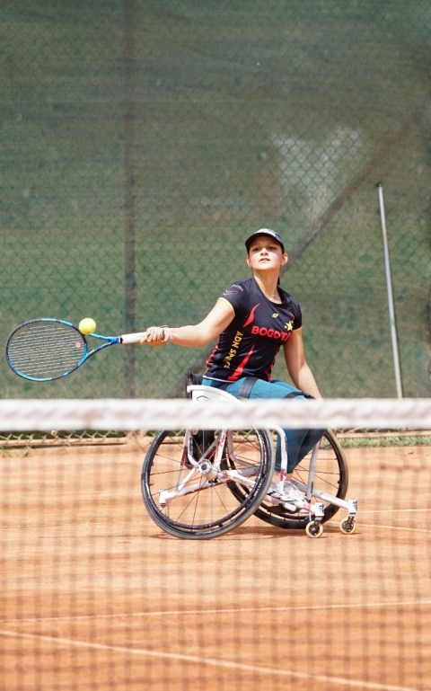 Paula Michelle López está en el Mundial de Tenis en silla de ruedas por equipos en Estados Unidos. Foto IDRD.