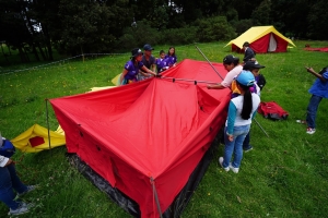 Actividad de campamento en parque