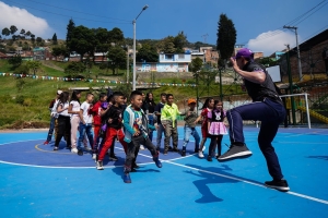 Actividad recreativa en parque