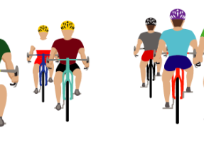Ilustración de personas en bicicleta