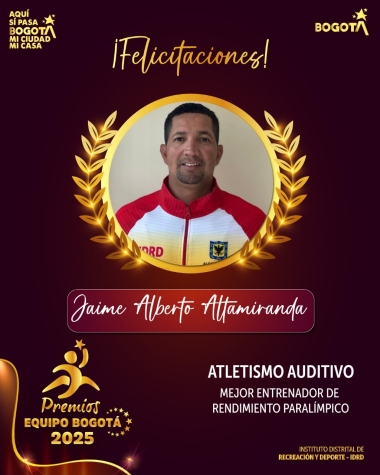 Mejor Entrenador de Rendimiento Paralímpico del Equipo Bogotá