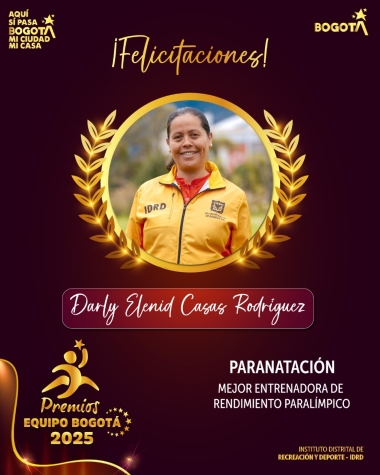 Mejor Entrenadora de Rendimiento Paralímpico del Equipo Bogotá