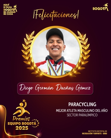 Mejor Atleta Masculino del año del Equipo Bogotá, Sector Paralímpico