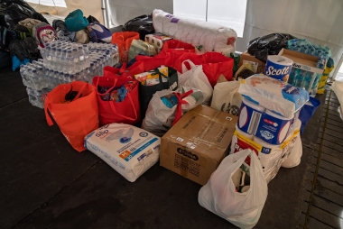 Donaciones durante el evento Récord en Patines: Tren Humano