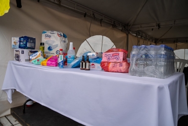 Donaciones durante el evento Récord en Patines: Tren Humano
