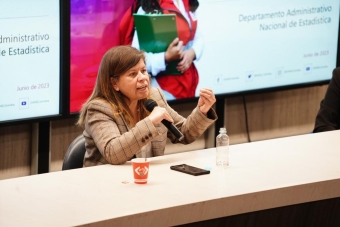 Directora del IDRD Blanca Durán en evento de Cuenta Satélite del Deporte en Bogotá