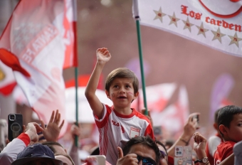 Bogotá celebró la décima estrella de Independiente Santa Fe en el parque Simón Bolívar