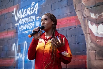 Bogotá rindió homenaje a Valeria Arboleda con un mural en el Parque Polideportivo Las Cruces