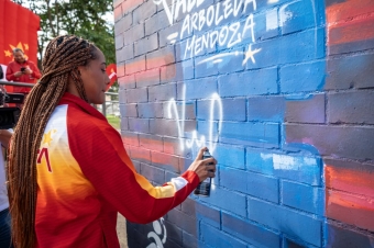 Bogotá rindió homenaje a Valeria Arboleda con un mural en el Parque Polideportivo Las Cruces