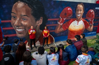 Bogotá rindió homenaje a Valeria Arboleda con un mural en el Parque Polideportivo Las Cruces
