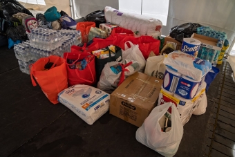 Donaciones durante el evento Récord en Patines: Tren Humano
