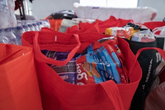 Donaciones durante el evento Récord en Patines: Tren Humano