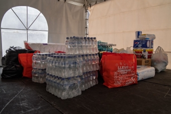 Donaciones durante el evento Récord en Patines: Tren Humano