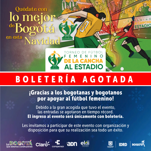 Final del torneo de fútbol femenino De la cancha al estadio, 18 de diciembre 7:00 p.m.