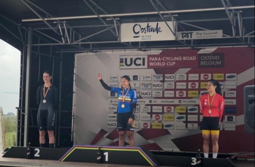 Paula Ossa, medalla de oro en ruta en la Copa Mundo en Bélgica. Foto IDRD.
