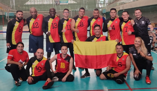 Equipo Bogotá de voleibol sentado, que debuta este sábado ante Bolívar.