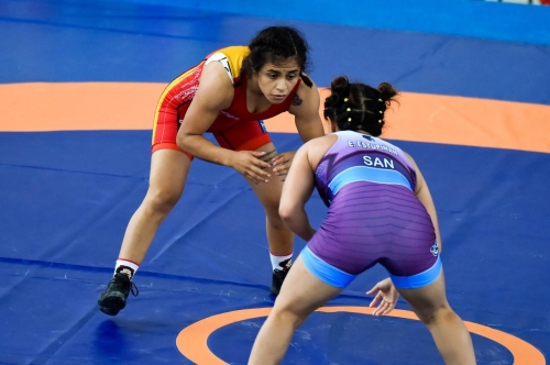 Allison Cardozo, en lucha, otro cupo bogotano para París 2024. Foto IDRD.
