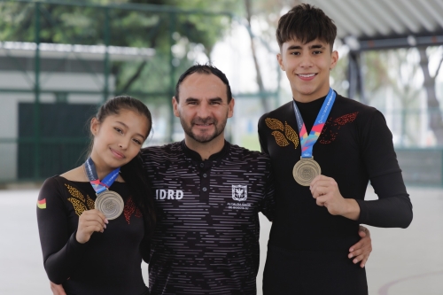 Geraldine Gañán, Diego Duque (entrenador) e Isaac Sotomayor