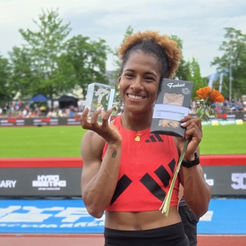Martha Valeria Araujo es la reina del heptatlon en Suramérica. Foto IDRD.