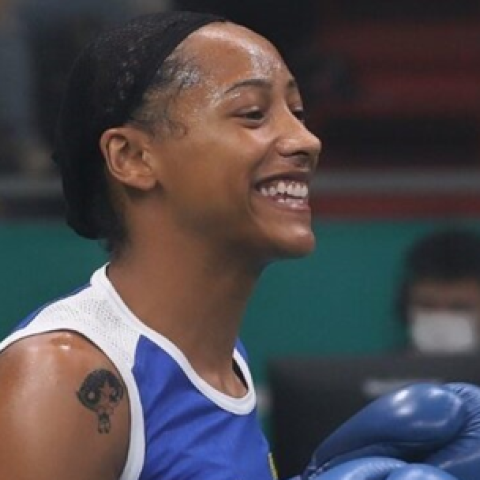 Valeria Arboleda Mendoza, carta bogotana en la Copa América de Boxeo. Foto Caracol Sports.