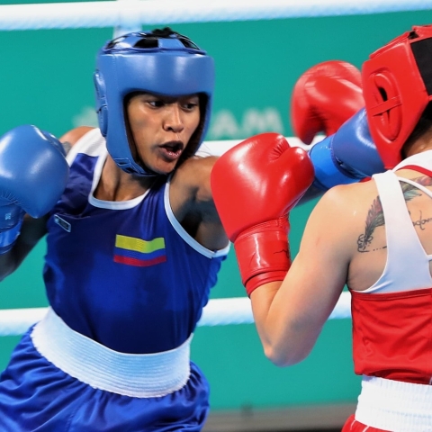 Valeria Arboleda llegó a las semifinales del campeonato Mundial de Boxeo en los 57 kgs. Foto cortesía COC. 