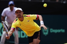 Gran partido en dobles del bogotano Cristian Rodríguez, para el triunfo de Colombia ante Luxemburgo. Foto IDRD.