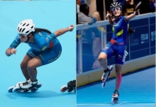 Gabriela Rueda (izq.) y María Camila Vargas, dobles campeonas del mundo en Italia. Fotos cortesía Fedepatín.