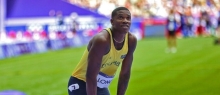 Ronal Longa, del Equipo Bogotá, marca suramericana en 100 metros y cupo al Mundial de Tokio. Foto COC-Runningcoloia. IDRD. 