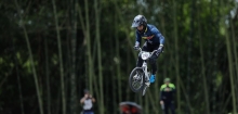 Carlos Ramírez es protagonista del final de la Copa Nacional de BMX Racing en Bogotá. Foto IDRD.