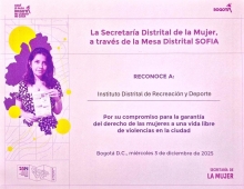 IDRD fortalece su compromiso con las mujeres a través de su participación en la Mesa SOFIA