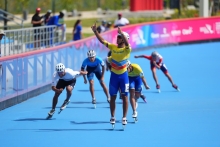 John Edwar Tascón celebra su tercera medalla de oro en los Juegos Centroamericanos y del Caribe Santo Domingo 2026. Es el máximo medallista del Equipo Bogotá en las justas. Foto IDRD / Andrés ROT, enviado especial.