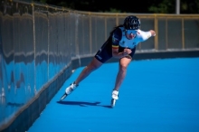 La patinadora de carreras bogotana, Gabriela Isabel Rueda, portará el pabellón nacional en la inauguración de los Juegos Odesur, en los que espera sumar otros oros más a su rico palmarés. Foto IDRD.
