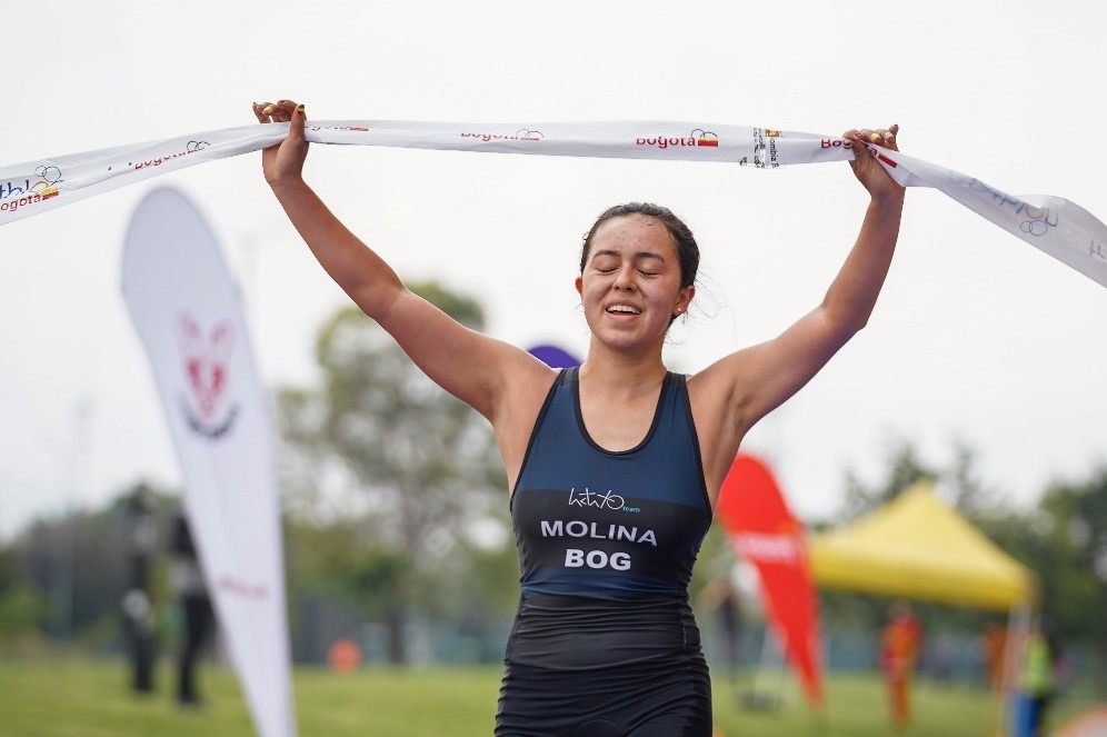 Competencia de Triatlón en el Parque El Tunal