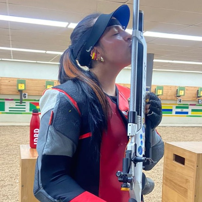 Gran nivel de Valentina Reyes en el polígono de Nilo. (Foto MinDeporte)