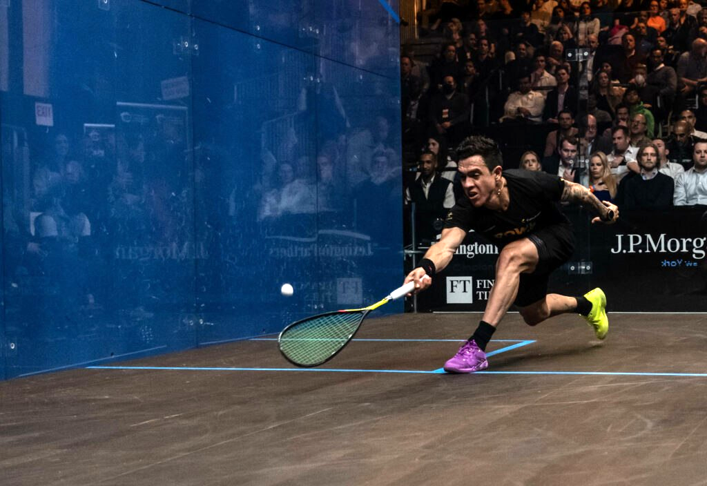 Miguel Ángel Rodríguez, de squash, busca otra medalla –su tercera individual- en los World Games en China, de los que se despide en esta ocasión. Foto cortesía PSA.